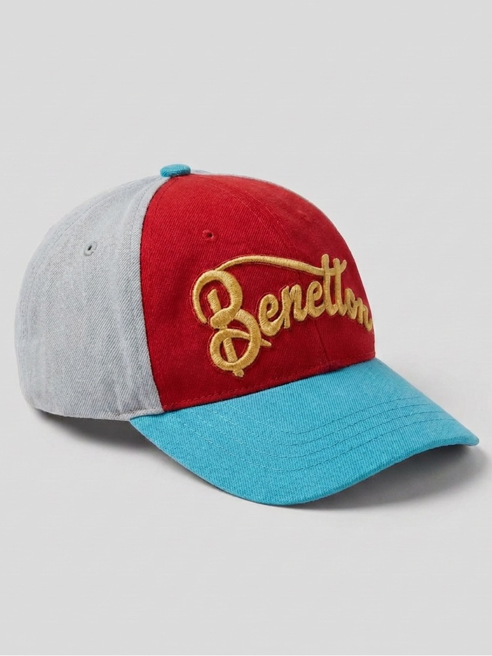 Toddler Benetton Colorblock Baseball Cap - Red, Turquoise, Yellow